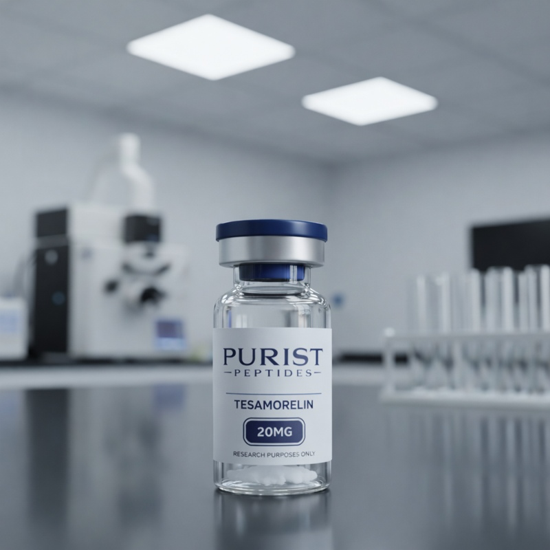 Purist Peptides research vials — third-party HPLC tested to 99%+ purity