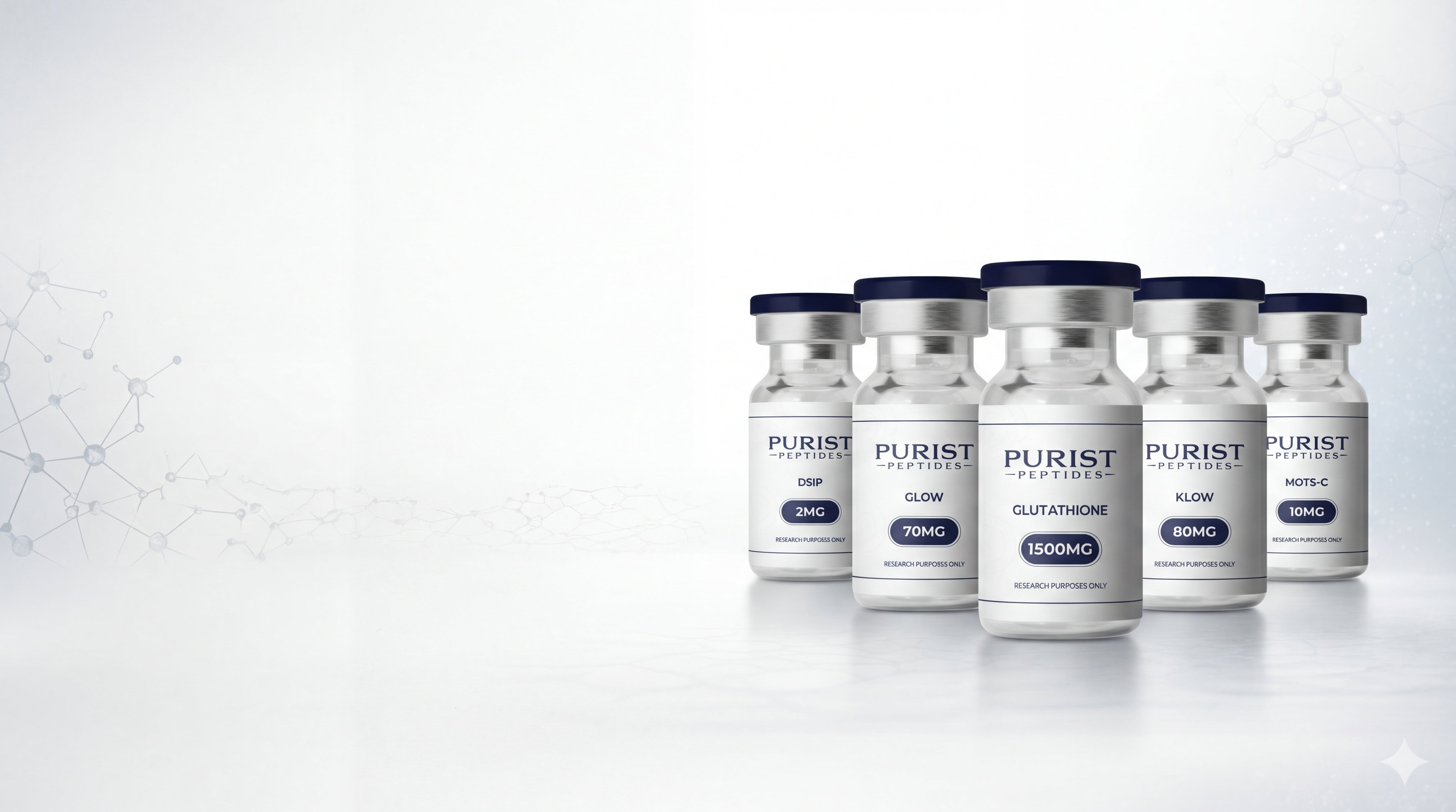 Purist Peptides research vials prepared for independent laboratory analysis