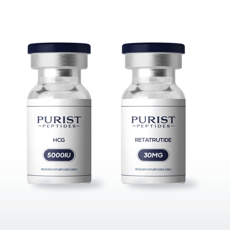 Hormone Optimisation Stack — complete 8-week research cycle: HCG 5000iu + Retatrutide 30mg vials from Purist Peptides
