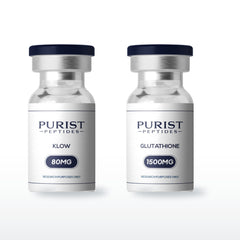 Skin & Anti-Ageing Stack — complete 4-week research cycle: KLOW 80mg + Glutathione 1500mg vials from Purist Peptides