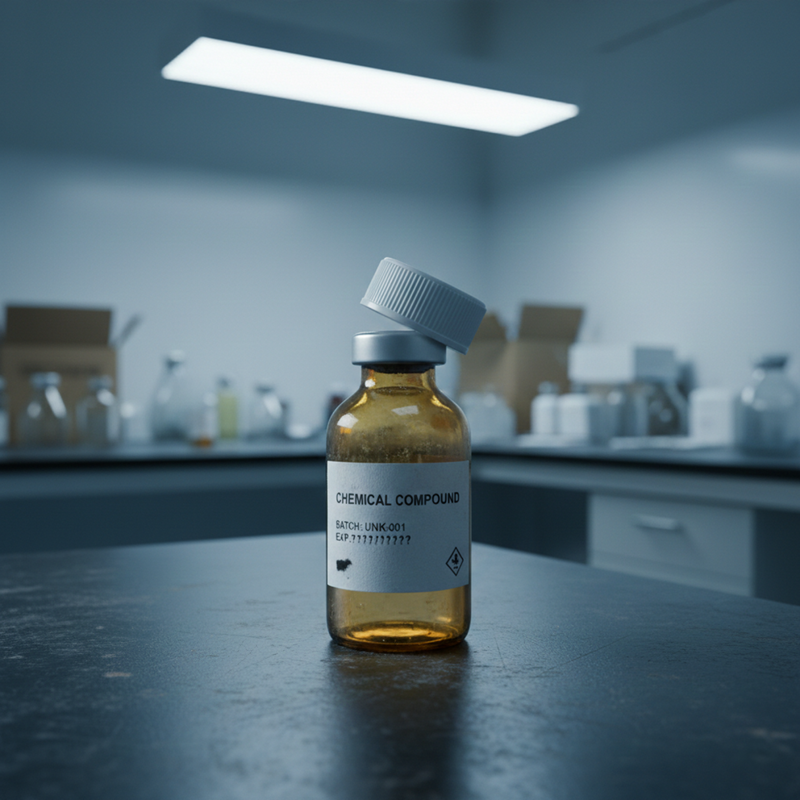 Generic unverified research peptide vial with no certificate of analysis